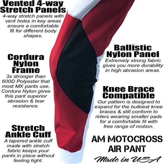 Best Motocross Pants AM Red White