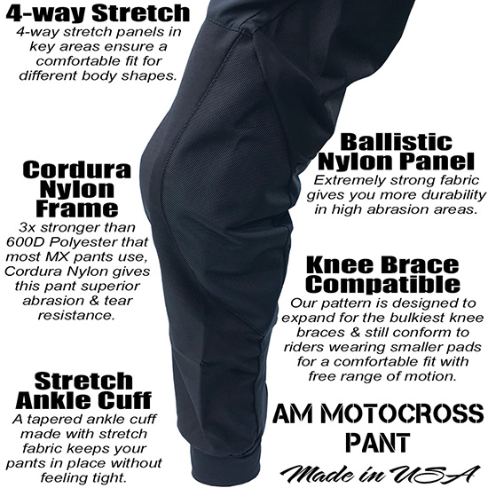 Best MX Riding Pants AM Black