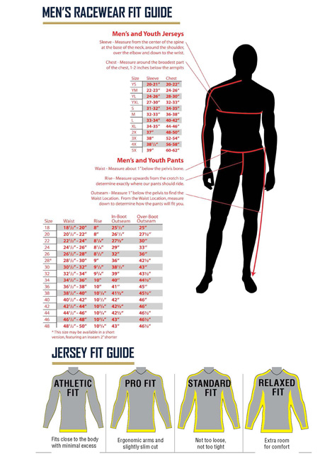 Womens Dirt Bike Pants Size Chart