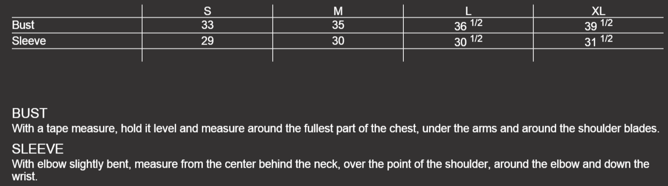 female jersey sizes