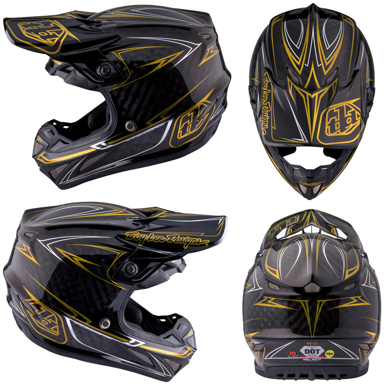black and gold motocross helmet