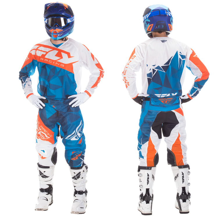 2017.5 FLY KINETIC CRUX MESH GEAR COMBO BLUE/ ORANGE - Pro Style MX