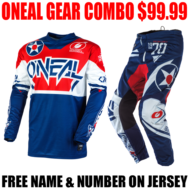 ONEAL ELEMENT WARHAWK GEAR COMBO BLUE/ RED