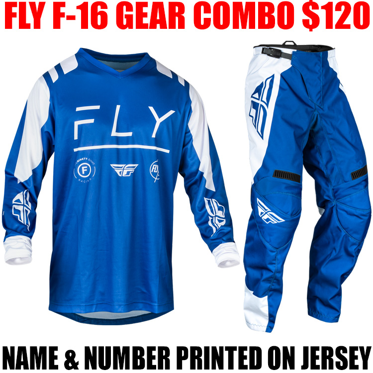 2024 FLY RACING F16 GEAR COMBO TRUE BLUE - Pro Style MX