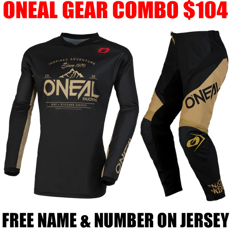 2023 ONEAL ELEMENT DIRT GEAR COMBO SAND/ BLACK