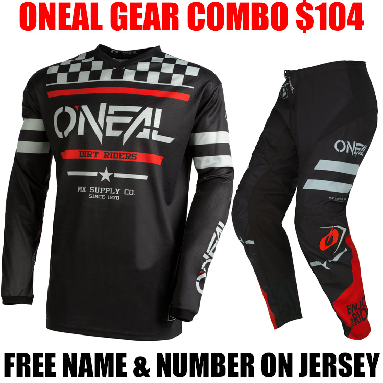 2022 ONEAL ELEMENT SQUADRON GEAR COMBO BLACK/ GRAY