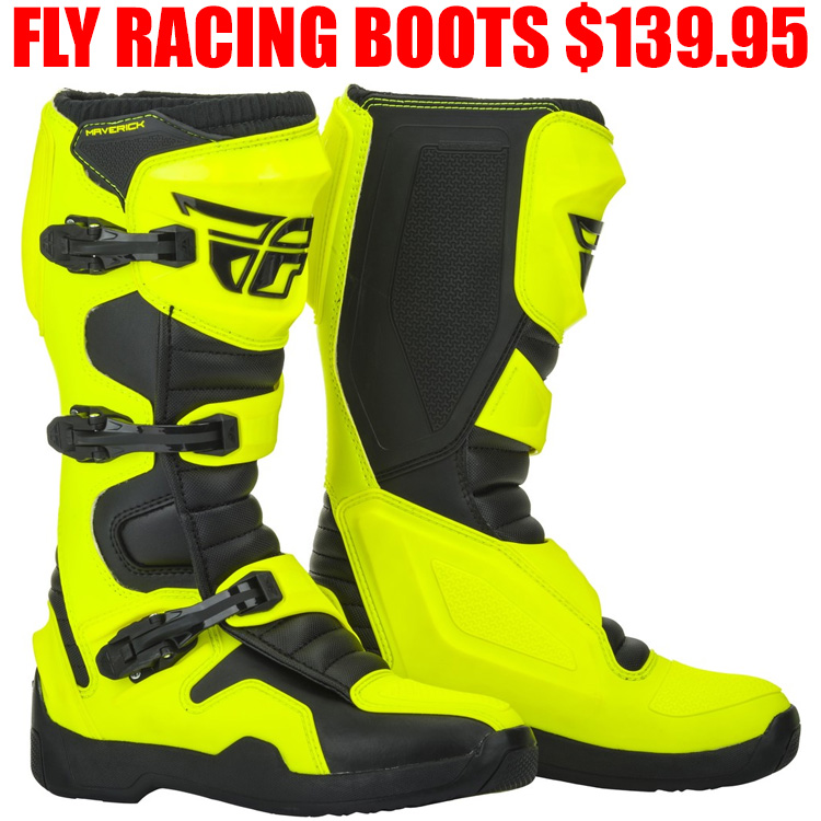 FLY RACING MAVERIK MX BOOTS HI VIS Pro Style MX