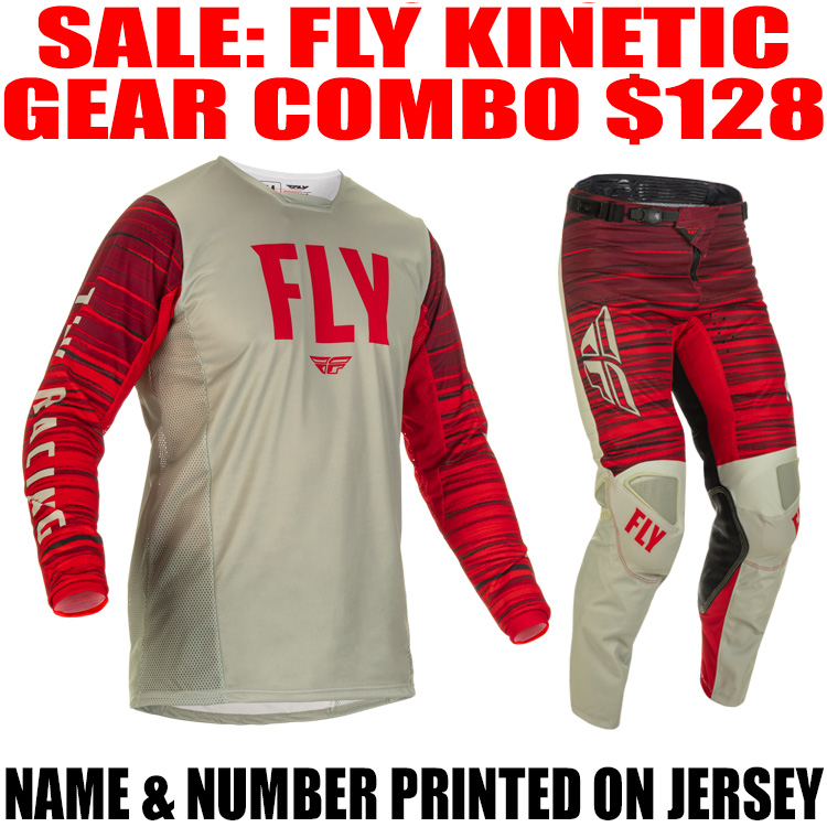 2022 FLY KINETIC WAVE GEAR COMBO GRAY/ RED