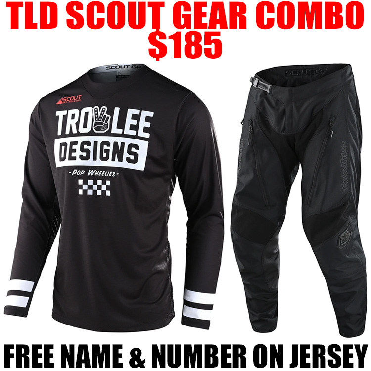 TLD SCOUT GP GEAR COMBO PEACE AND WHEELIES BLACK
