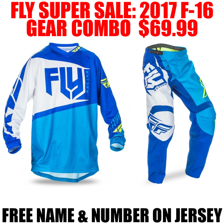 2017 FLY RACING F16 GEAR COMBO BLUE Pro Style MX