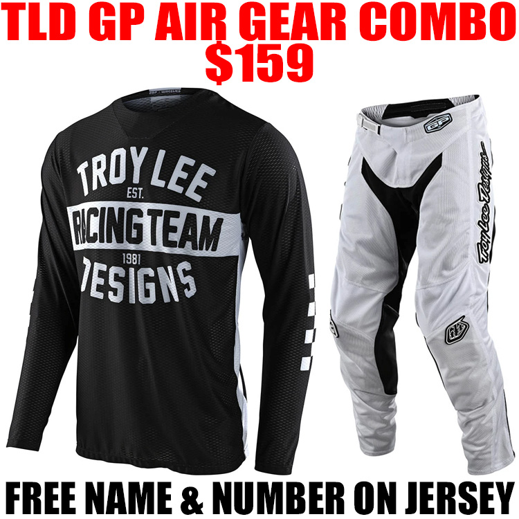 TLD GP AIR TEAM 81 GEAR COMBO BLACK/ WHITE