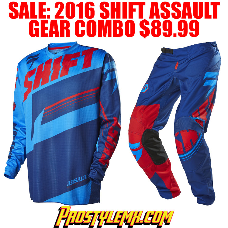 2016 SHIFT ASSAULT GEAR COMBO BLUE - Pro Style MX
