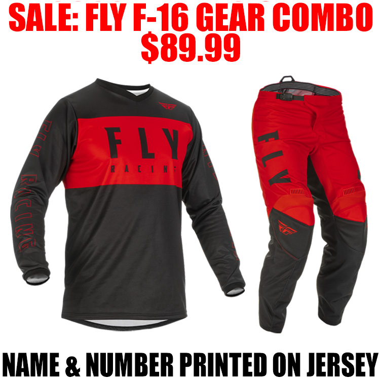 2022 FLY RACING F16 GEAR COMBO RED/ BLACK