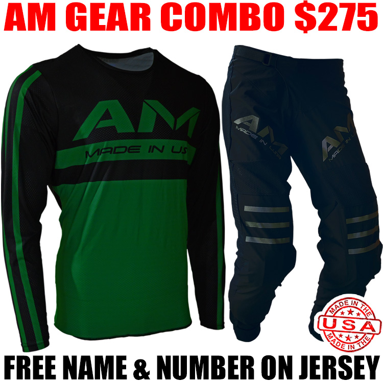 AM 2.0 VENTED PRO GEAR COMBO STRIPES GREEN