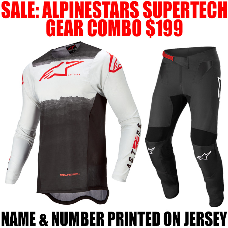 ALPINESTARS SUPERTECH FOSTER GEAR COMBO BLACK/ RED Pro Style MX