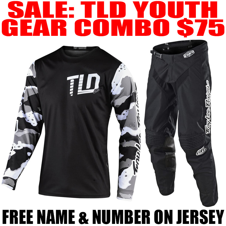 YOUTH TLD GP CAMO GEAR COMBO BLACK/ WHITE Pro Style MX