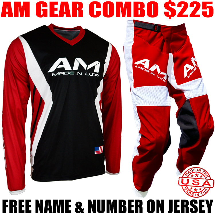 AM 2.0 BRAAAP 100 GEAR COMBO VENTED PANTS RED/ WHITE