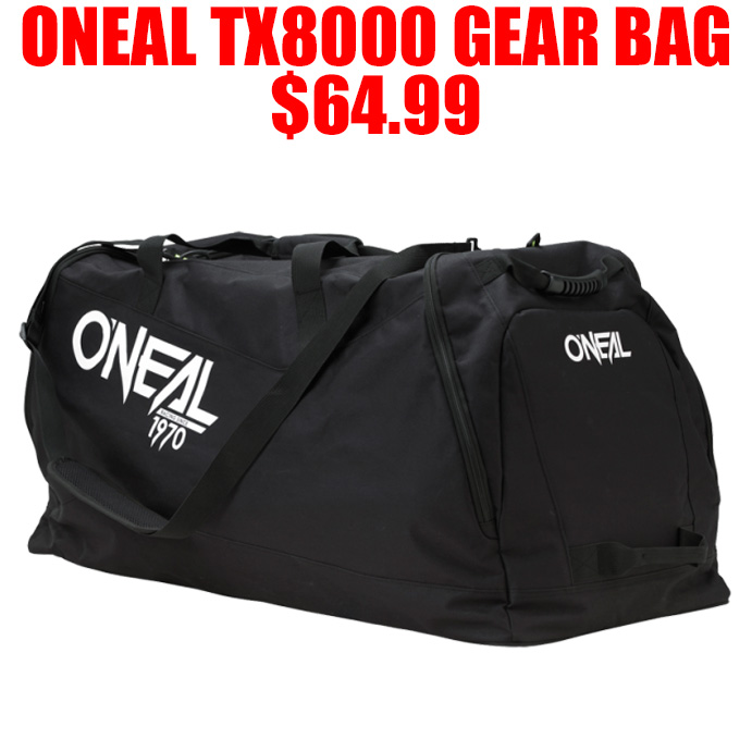 Motorfiets Tas O'NEAL | Accessories | Motocross Enduro Motorcycle | Durable 600D Polyester, Padded Shoulder Strap, Plastic Protective Plates | O'NEAL TX 8000 Gear Bag | Black | Size 89 X 41 - 7