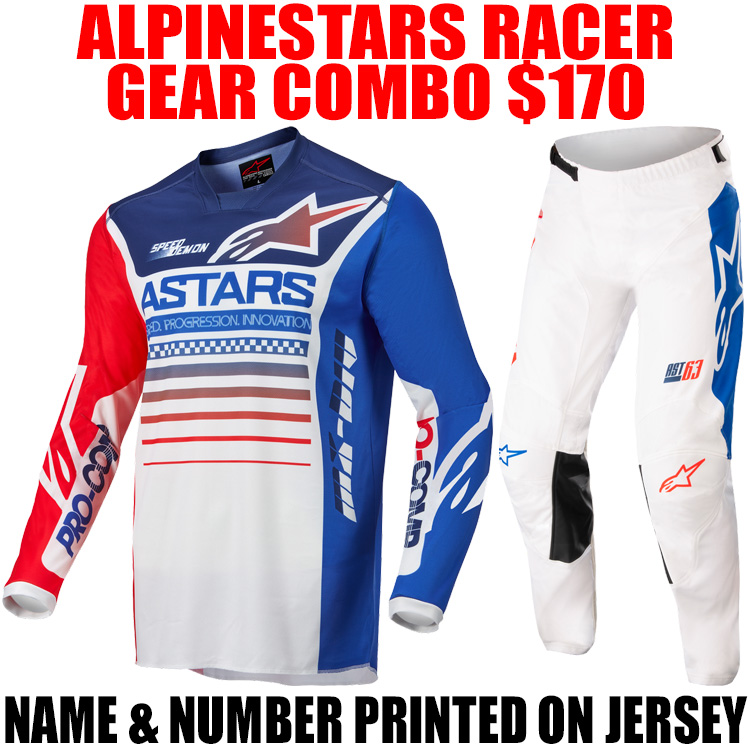 ALPINESTARS RACER COMPASS GEAR COMBO RED/ WHITE/ BLUE