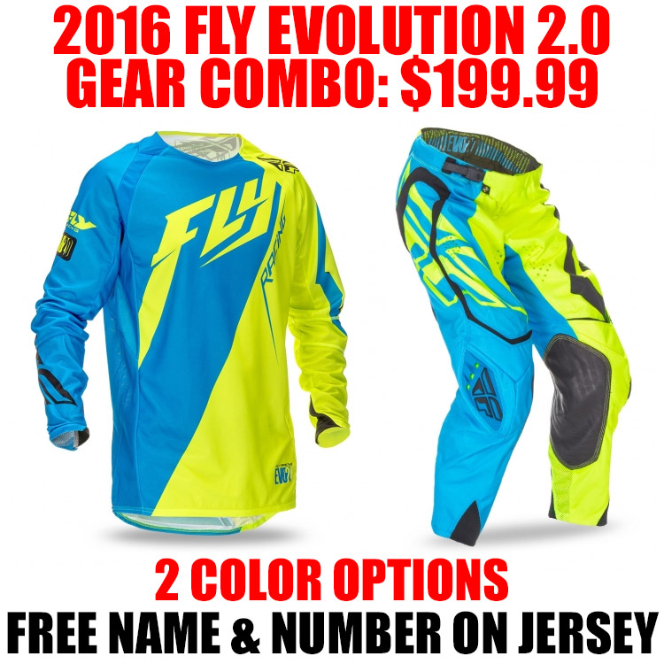 2016 FLY RACING EVO 2.0 SWITCHBACK GEAR COMBO - Pro Style MX