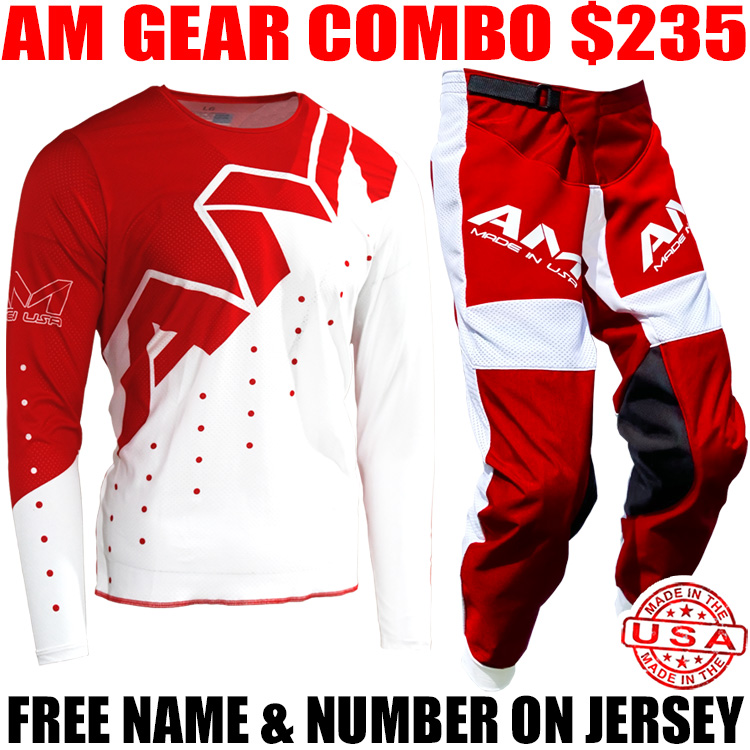 AM TILT 2.0 PRO JERSEY/ 2.0 VENTED PANTS RED/ WHITE