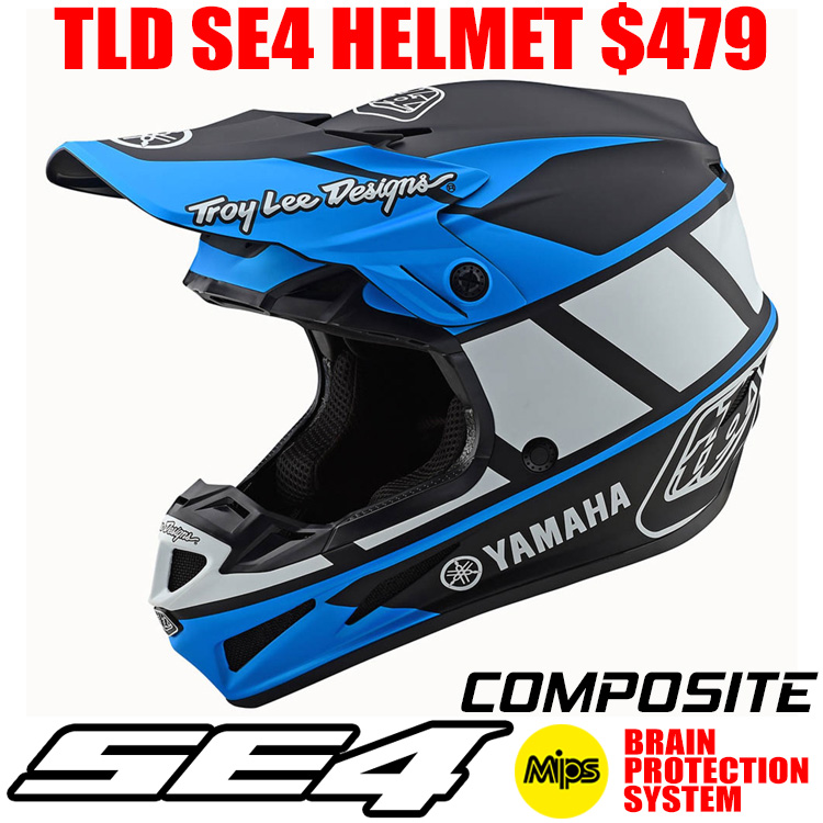 TLD SE4 COMPOSITE YAMAHA HELMET BLACK/ CYAN Pro Style MX