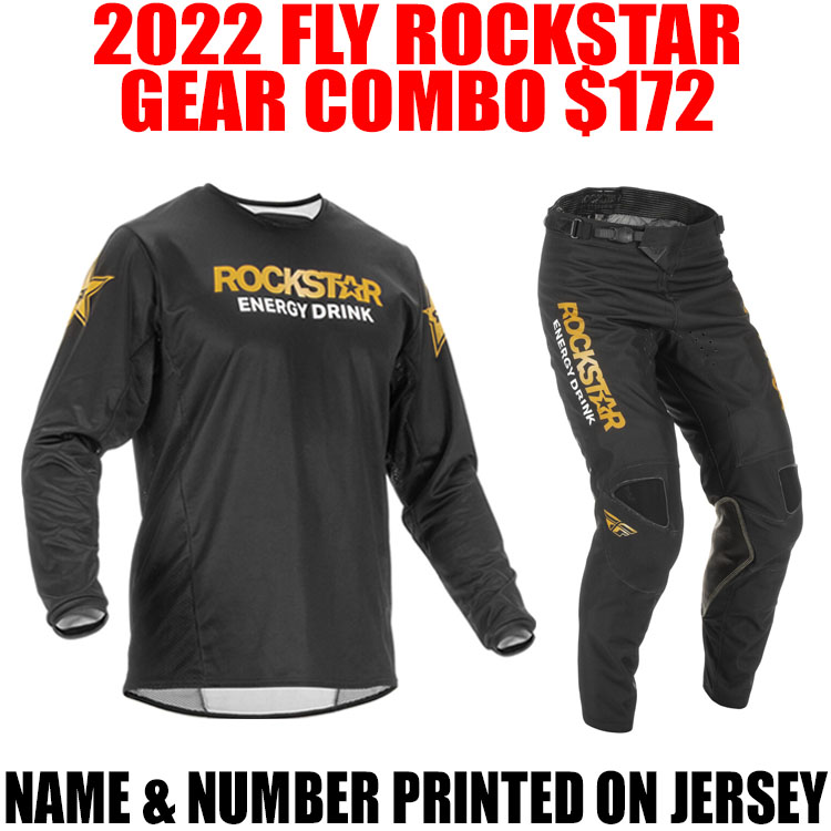 2022 FLY KINETIC ROCKSTAR GEAR COMBO BLACK/ GOLD
