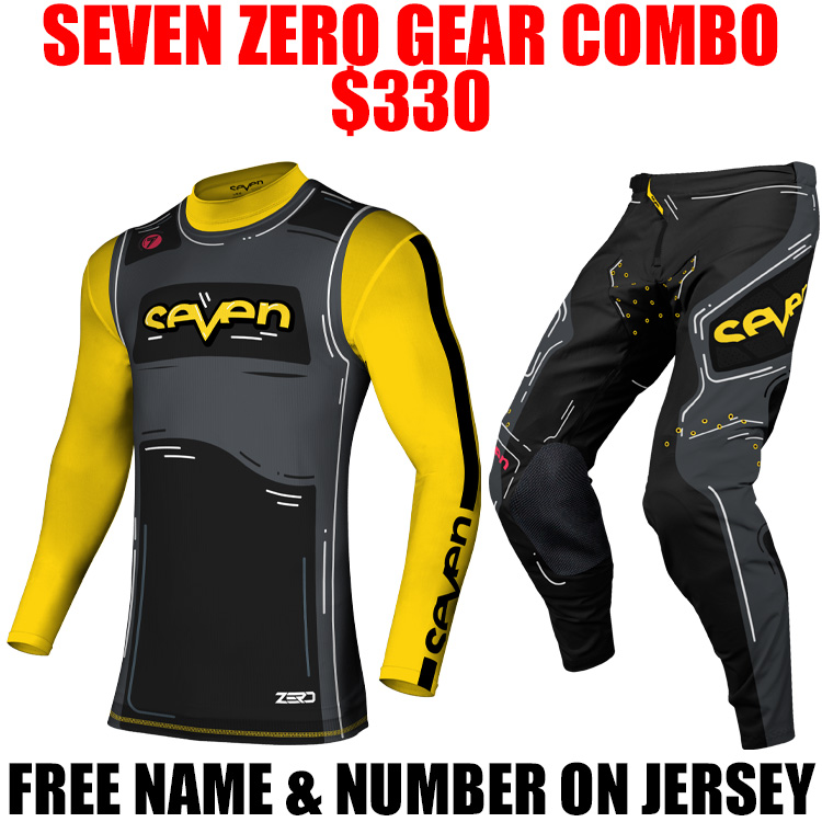 2025 SEVEN ZERO HIJACK GEAR COMBO BLACK/ YELLOW Pro Style MX