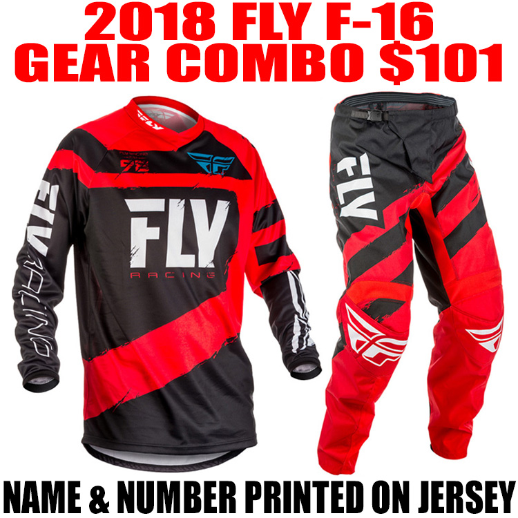 2018 FLY RACING F16 GEAR COMBO RED - Pro Style MX