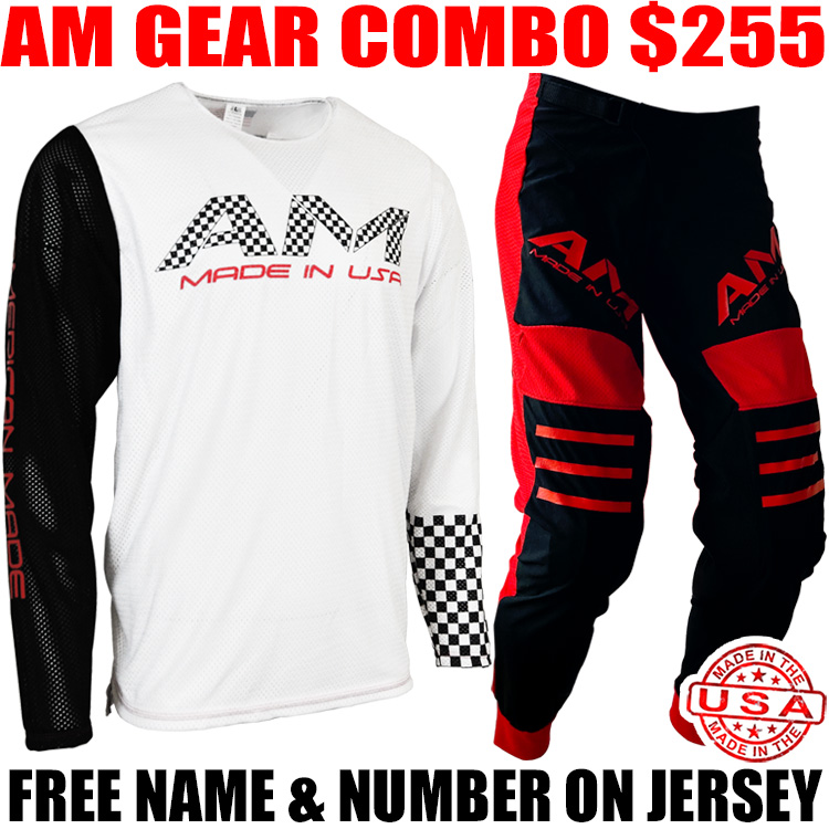 AM 2.0 MESH CHECKER JERSEY/ 2.0 VENTED PRO PANTS RED/ BLACK