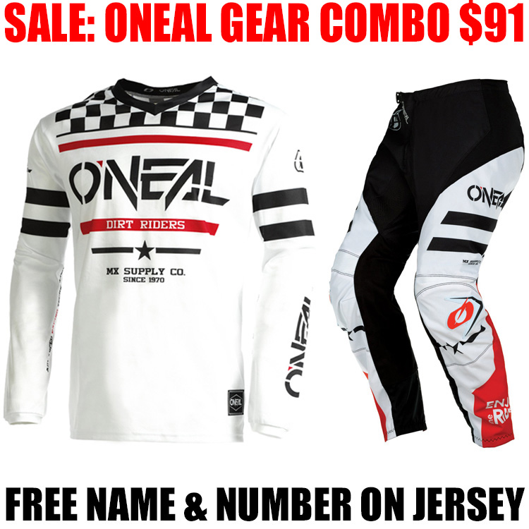 2022 ONEAL ELEMENT SQUADRON GEAR COMBO WHITE/ BLACK