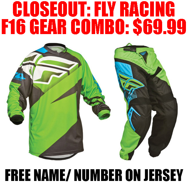 2015 FLY RACING F-16 GEAR COMBO GREEN - Pro Style MX